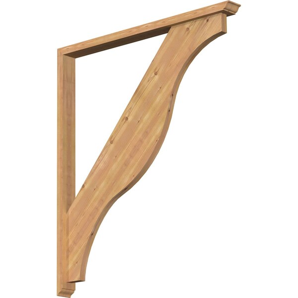 Ekena Millwork Funston Traditional Smooth Bracket w/ Offset Brace, Western Red Cedar, 3 1/2"W x 42"D x 48"H BKT0402X42X48FST01SWR - main